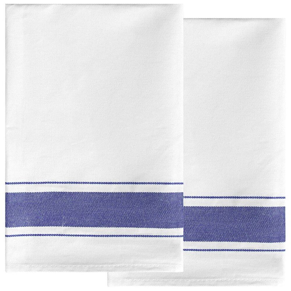 Absorbent Linen Dish Towel Set 20" x 28" - 2 pack Blue
